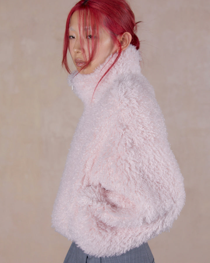 NEW CRIMPED FUR CROPPED BLOUSON
