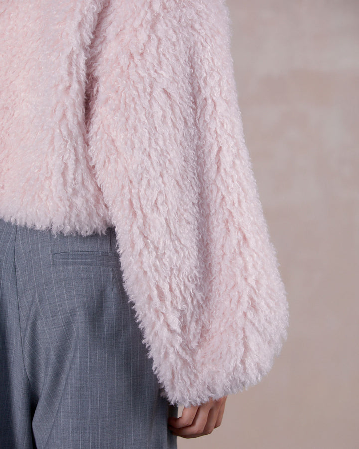 NEW CRIMPED FUR CROPPED BLOUSON