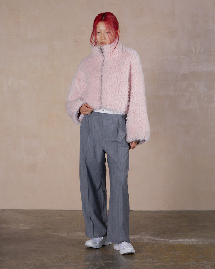 NEW CRIMPED FUR CROPPED BLOUSON