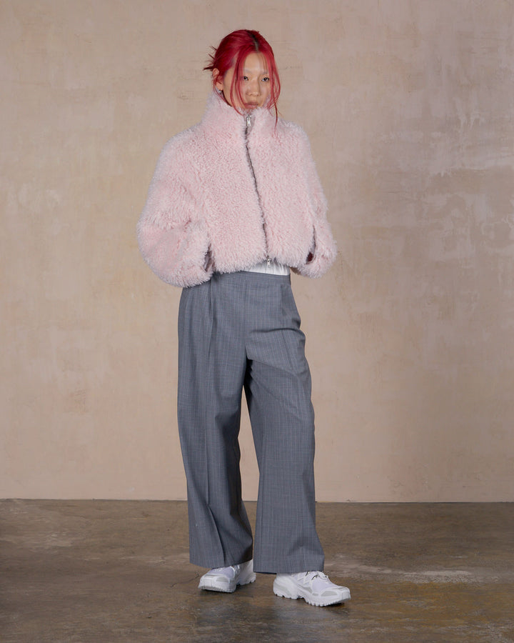 NEW CRIMPED FUR CROPPED BLOUSON