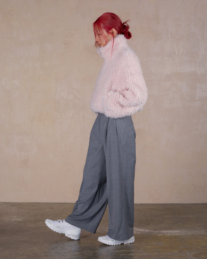 NEW CRIMPED FUR CROPPED BLOUSON