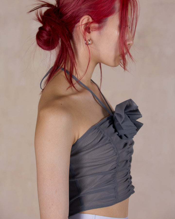 TULLE BUSTIER with CORSAGE
