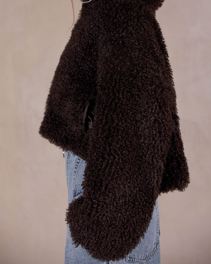 NEW CRIMPED FUR CROPPED BLOUSON