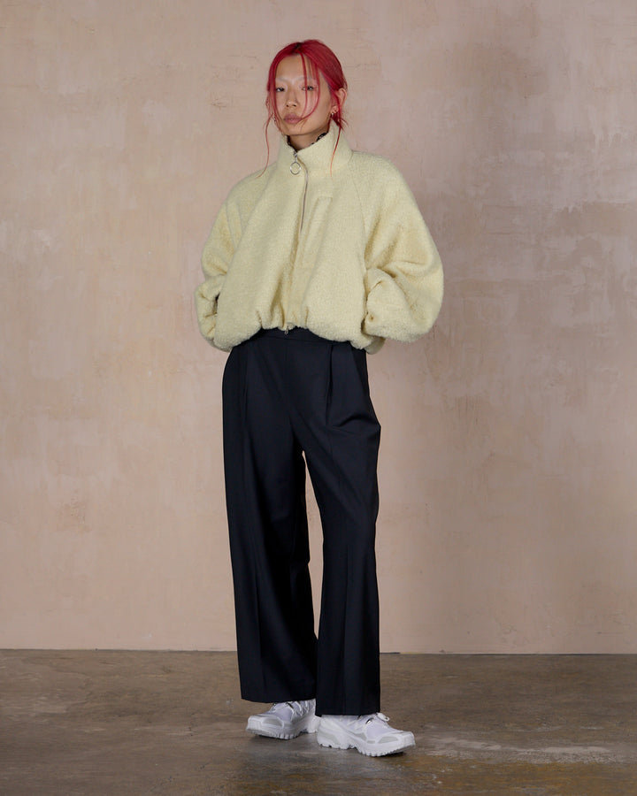 WOOL LOOP JERSEY CROPPED BLOUSON