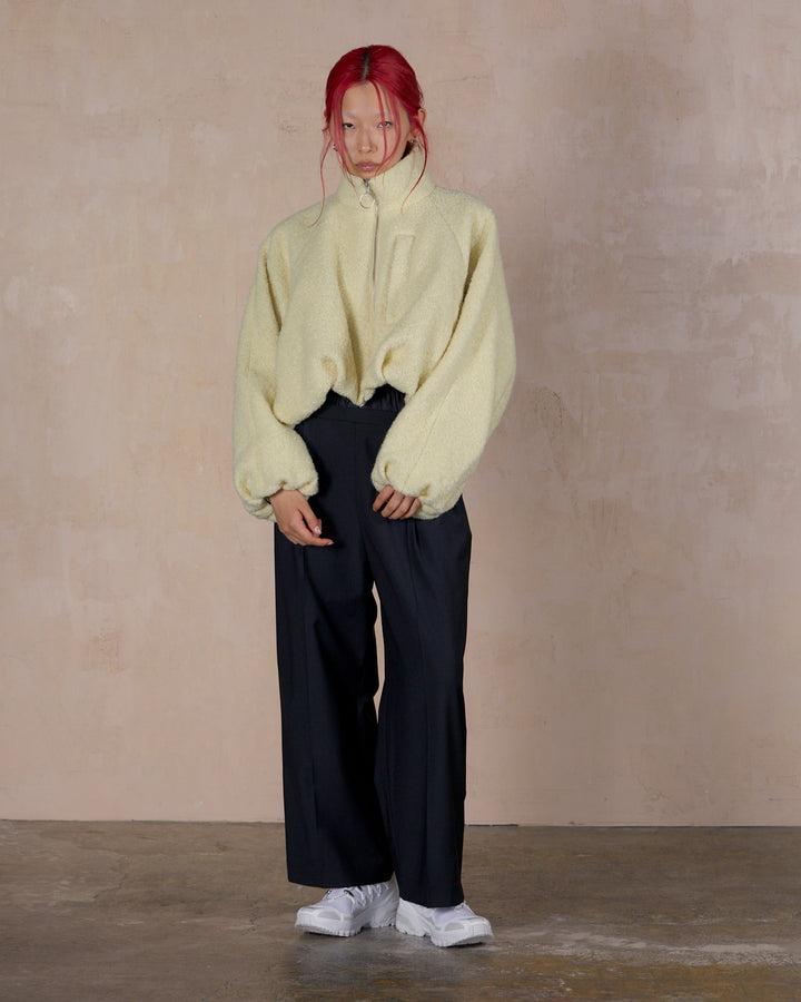 WOOL LOOP JERSEY CROPPED BLOUSON