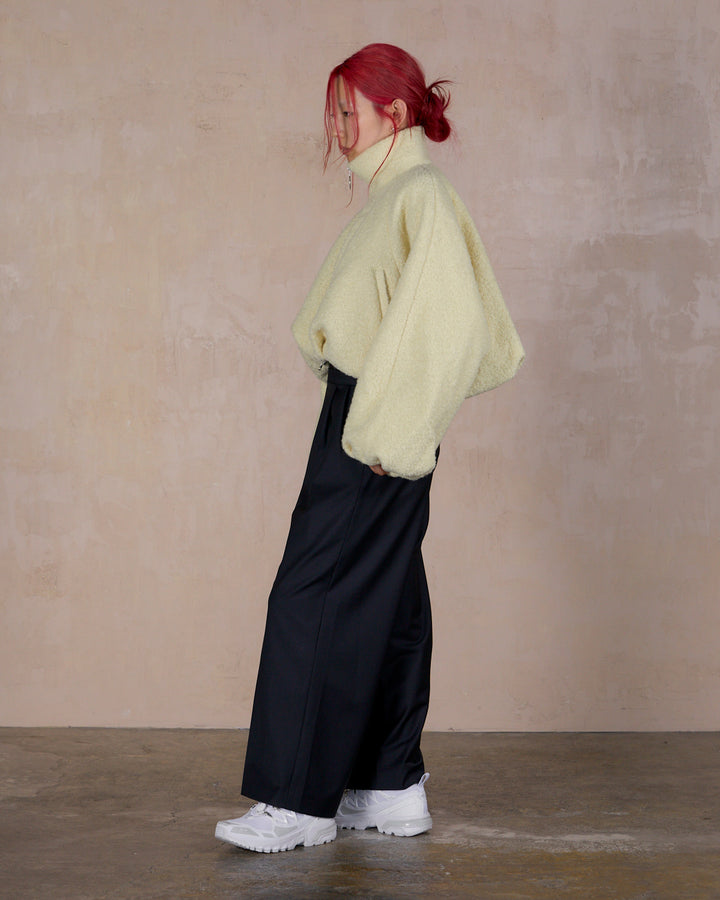 WOOL LOOP JERSEY CROPPED BLOUSON