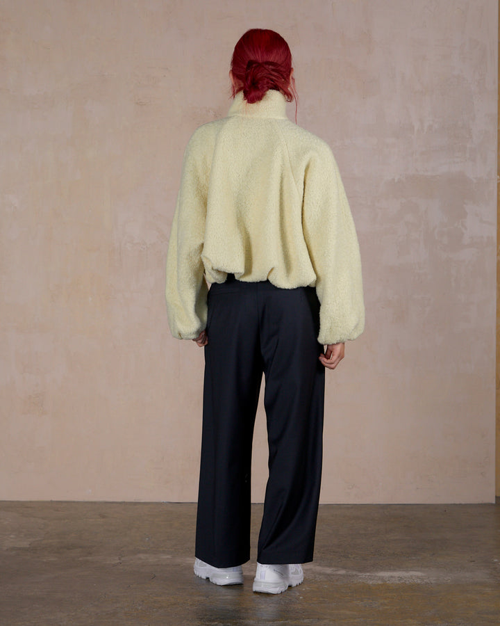 WOOL LOOP JERSEY CROPPED BLOUSON