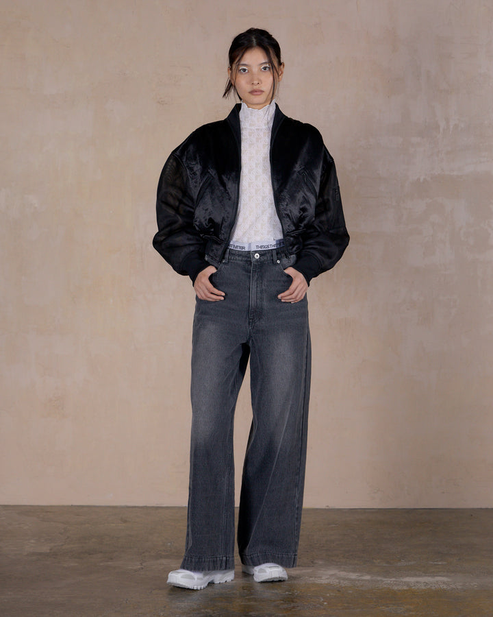 SHEER SLEEVES COMPACT MA-1 BLOUSON