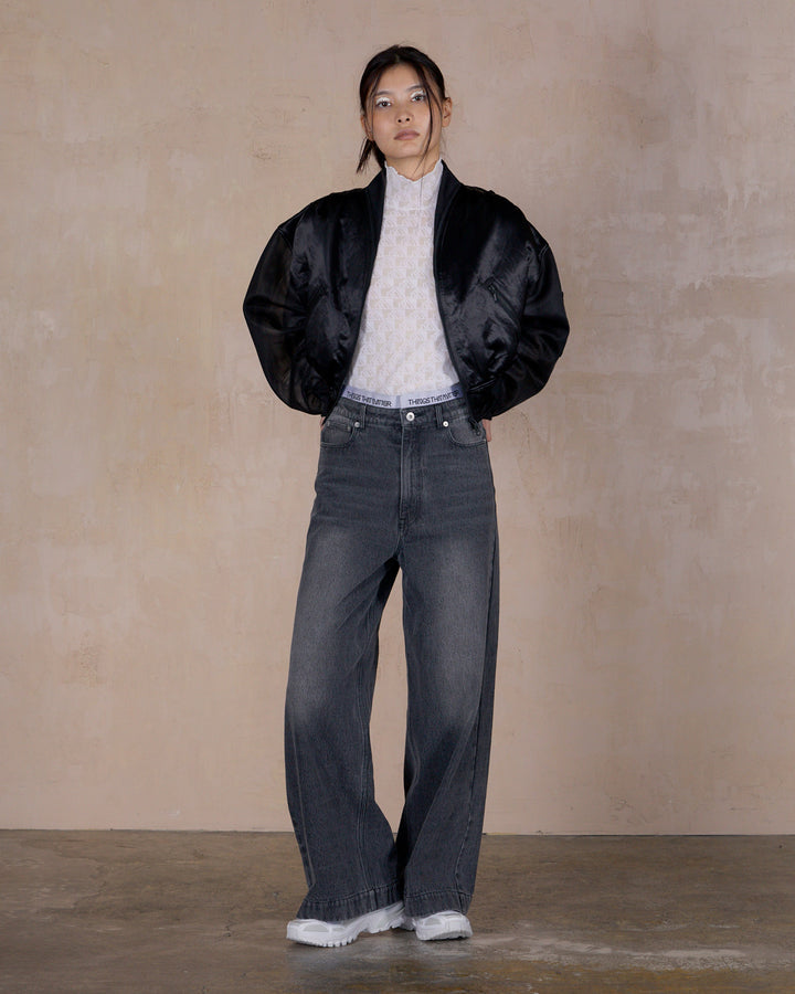 SHEER SLEEVES COMPACT MA-1 BLOUSON