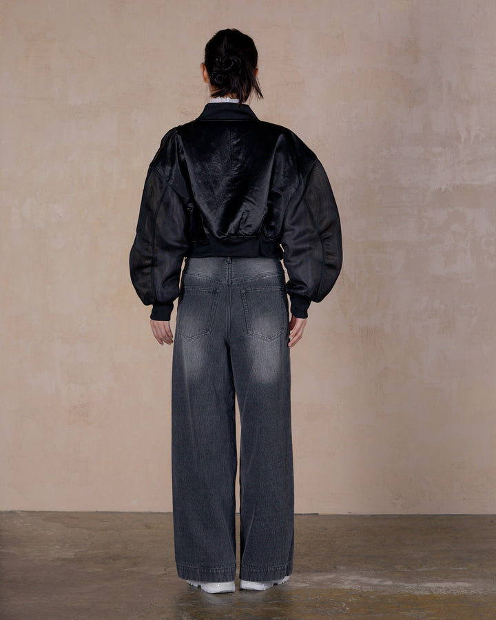 SHEER SLEEVES COMPACT MA-1 BLOUSON