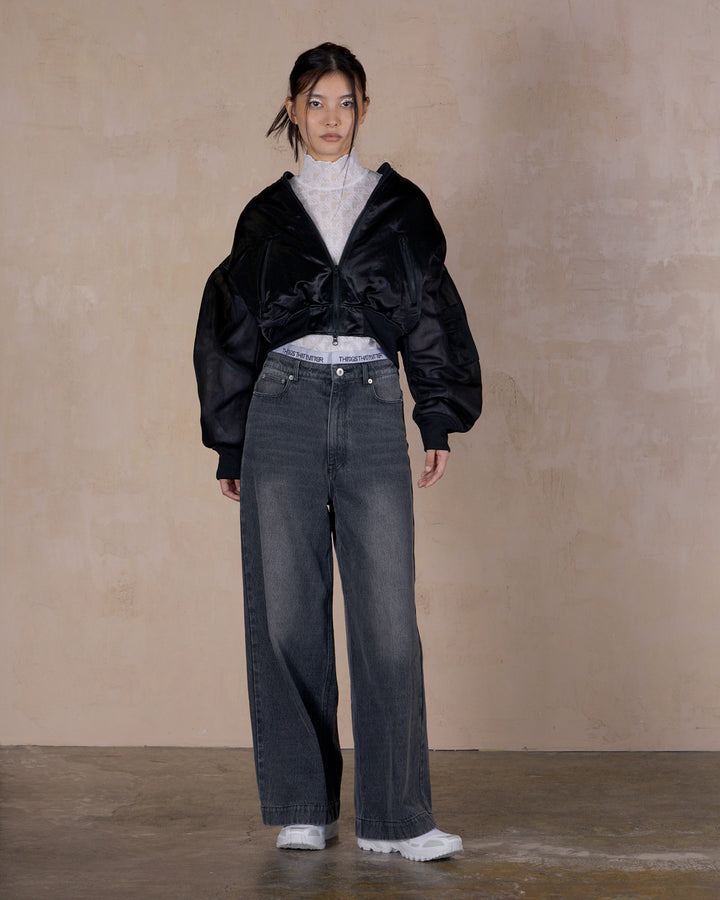 SHEER SLEEVES COMPACT MA-1 BLOUSON