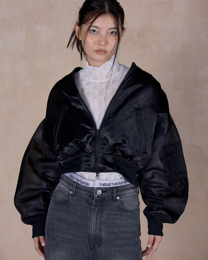 SHEER SLEEVES COMPACT MA-1 BLOUSON