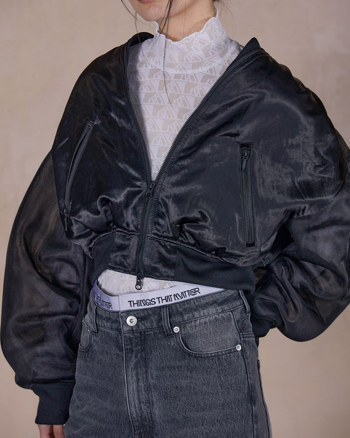 SHEER SLEEVES COMPACT MA-1 BLOUSON