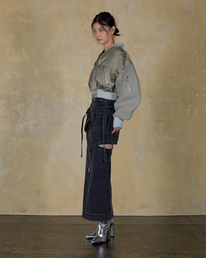 SHEER SLEEVES COMPACT MA-1 BLOUSON