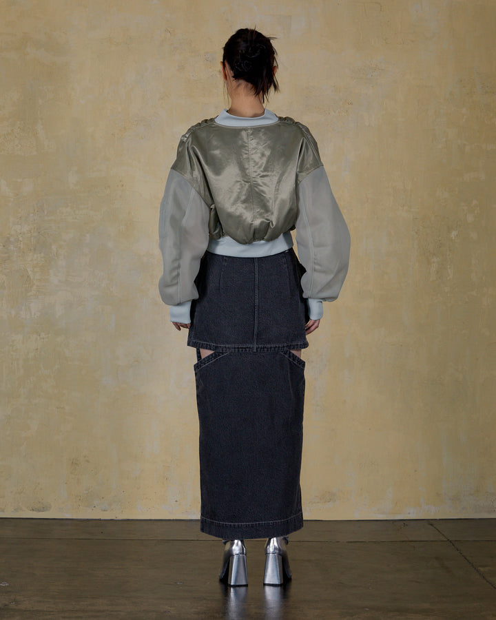 SHEER SLEEVES COMPACT MA-1 BLOUSON