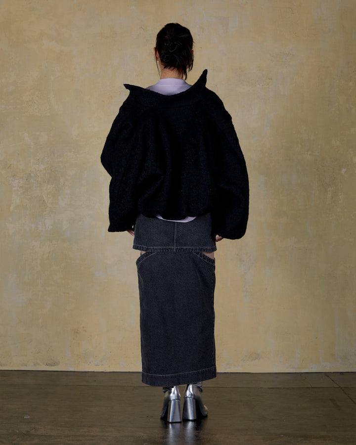 WOOL LOOP JERSEY CROPPED BLOUSON