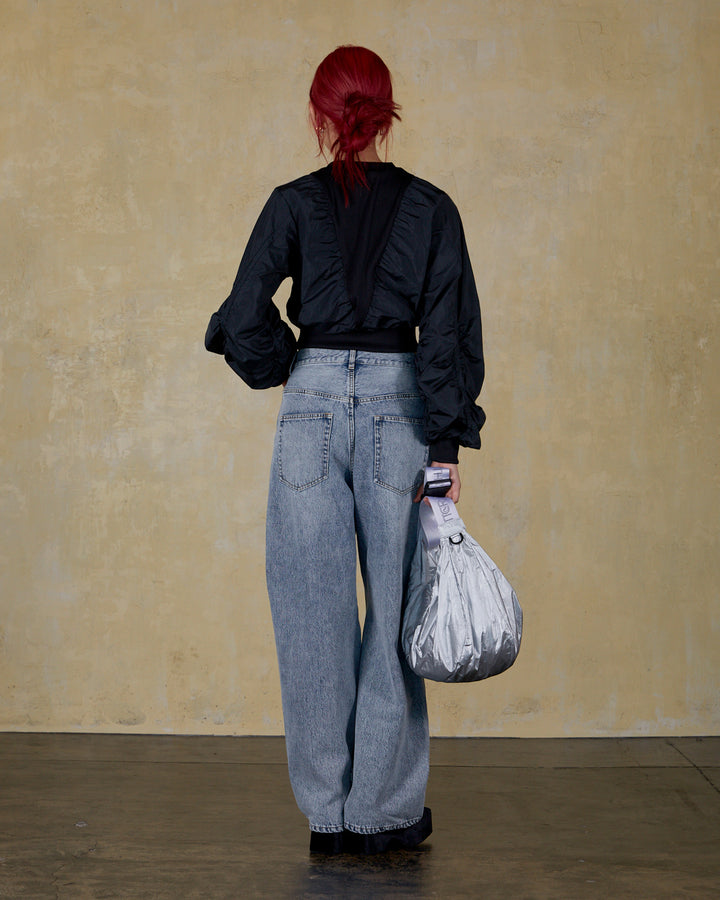 STONE NYLON GATHER PULLOVER
