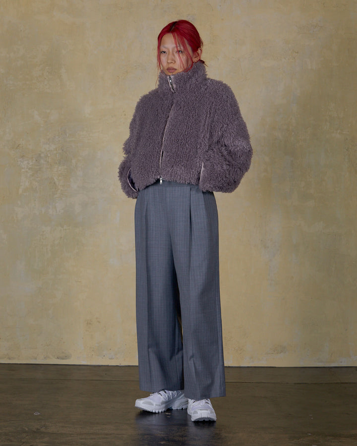NEW CRIMPED FUR CROPPED BLOUSON