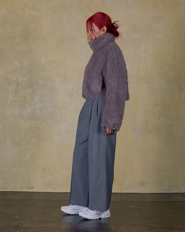 NEW CRIMPED FUR CROPPED BLOUSON