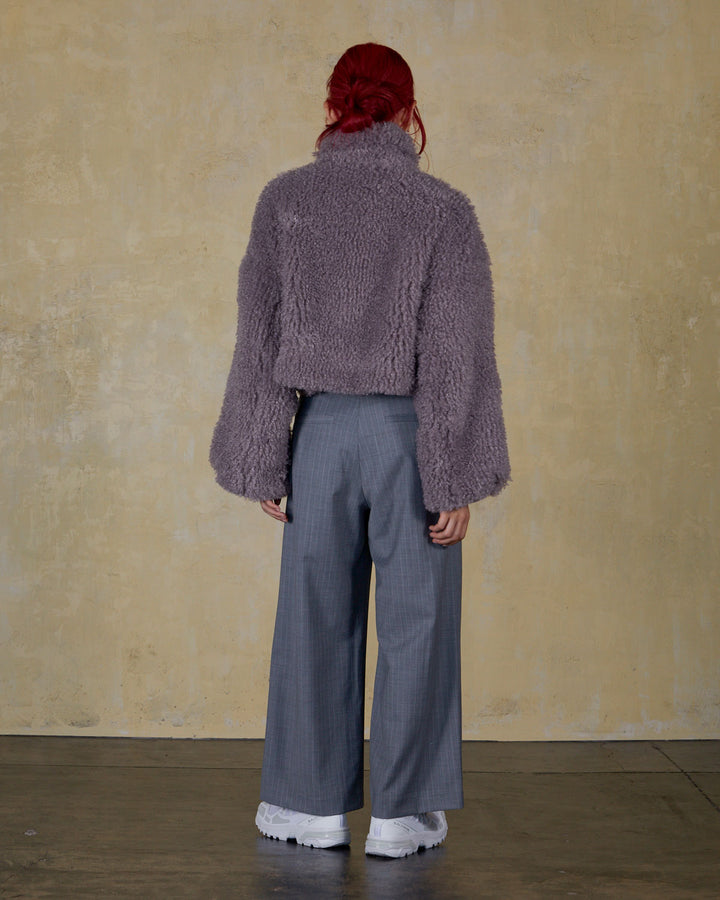 NEW CRIMPED FUR CROPPED BLOUSON