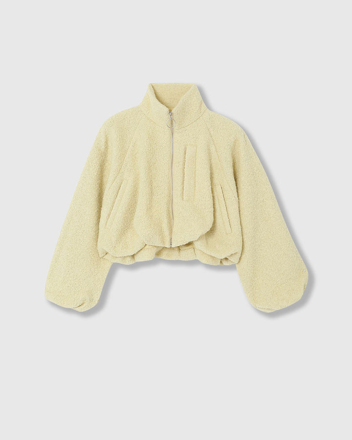 WOOL LOOP JERSEY CROPPED BLOUSON