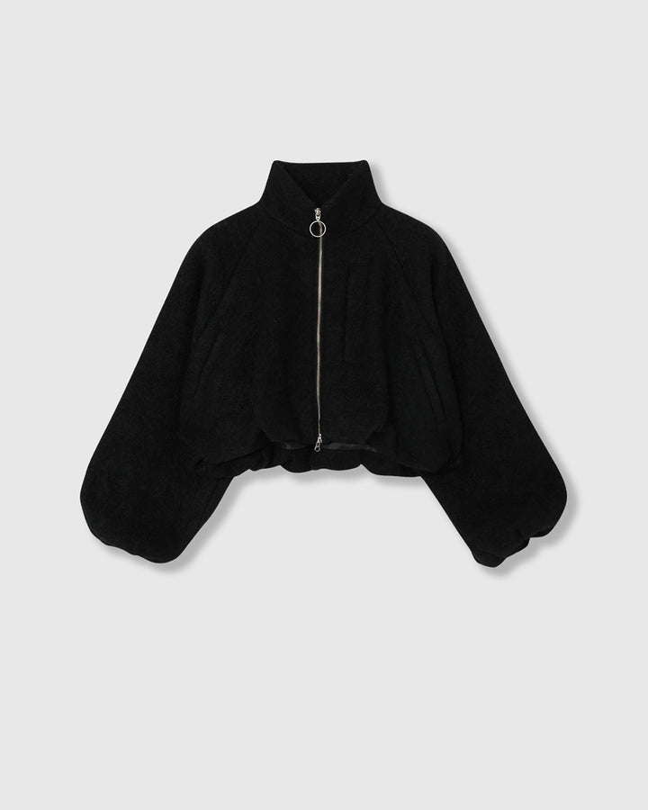 WOOL LOOP JERSEY CROPPED BLOUSON