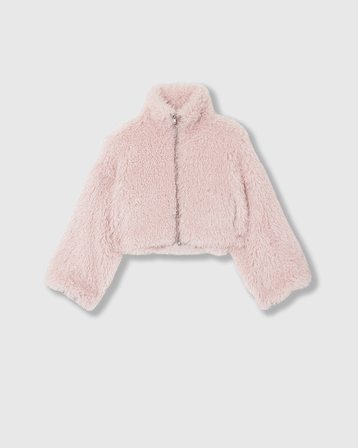 NEW CRIMPED FUR CROPPED BLOUSON