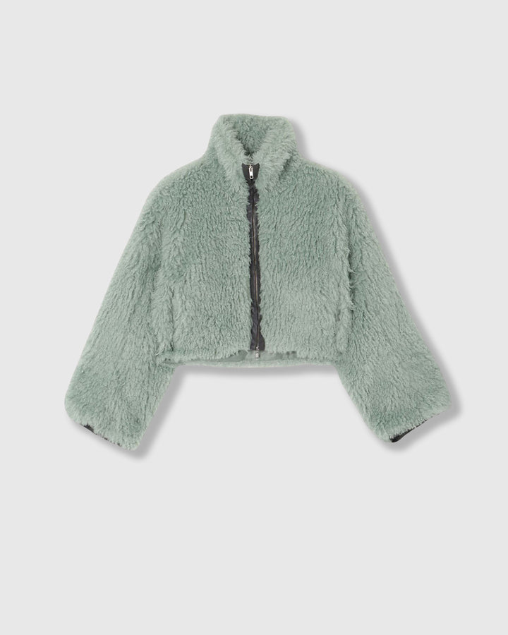 NEW CRIMPED FUR CROPPED BLOUSON