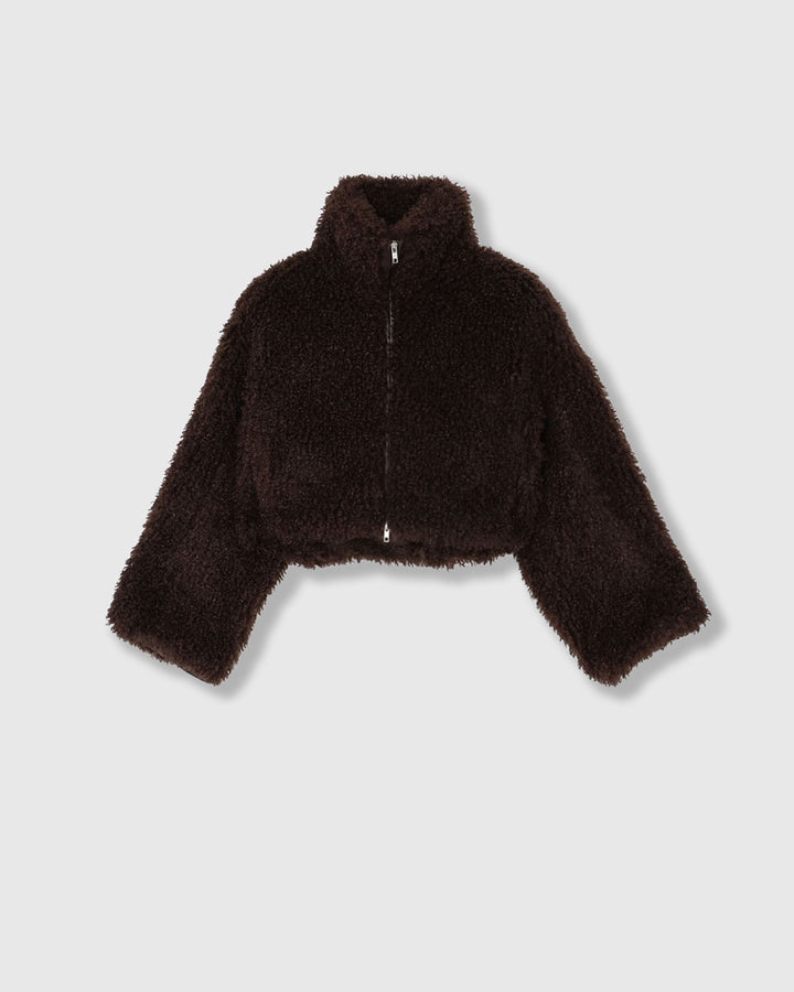 NEW CRIMPED FUR CROPPED BLOUSON