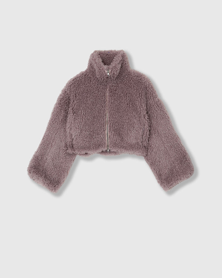 NEW CRIMPED FUR CROPPED BLOUSON