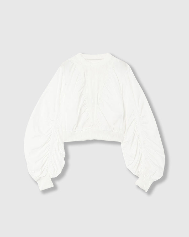 STONE NYLON GATHER PULLOVER