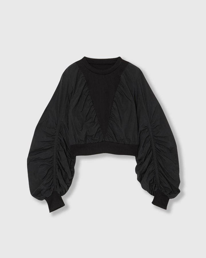 STONE NYLON GATHER PULLOVER