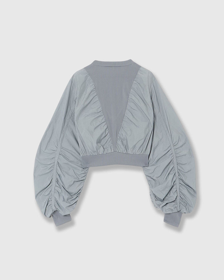 STONE NYLON GATHER PULLOVER