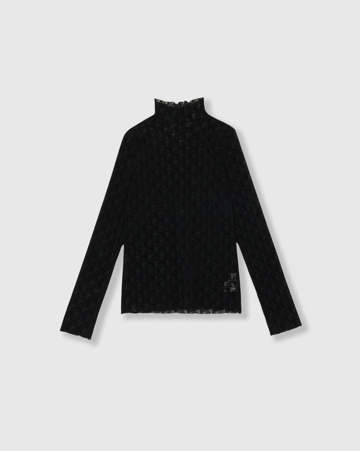 MONOGRAM FLOCKY PRINT TULLE TOPS
