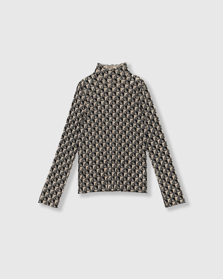 MONOGRAM FLOCKY PRINT TULLE TOPS