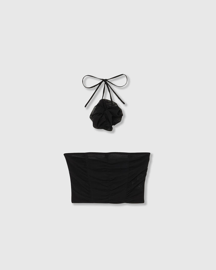 TULLE BUSTIER with CORSAGE