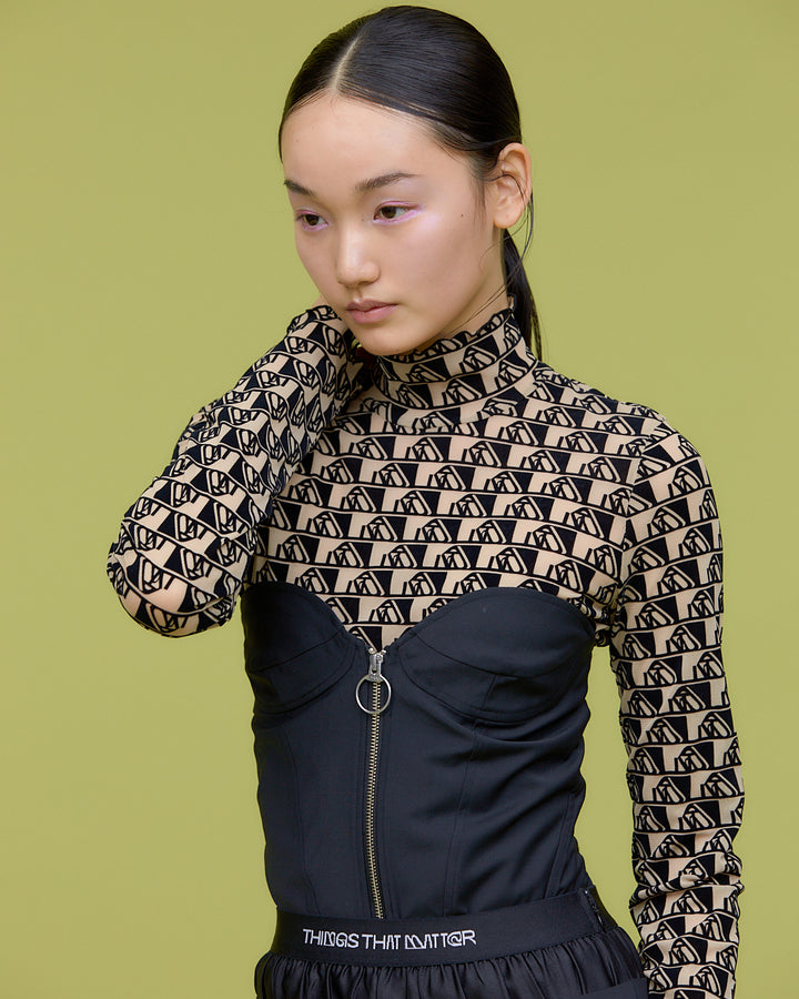 T/W FRONT ZIP BUSTIER