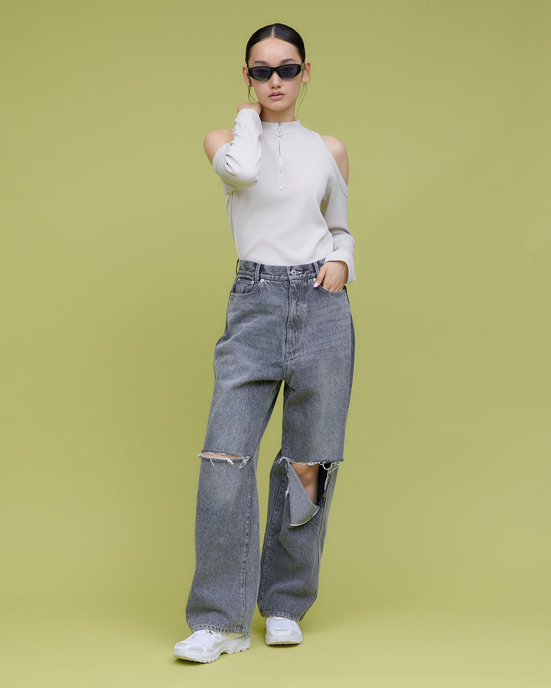 KNEE CUTTING DENIM PANTS | Snap Collection | STORE | THINGS THAT 