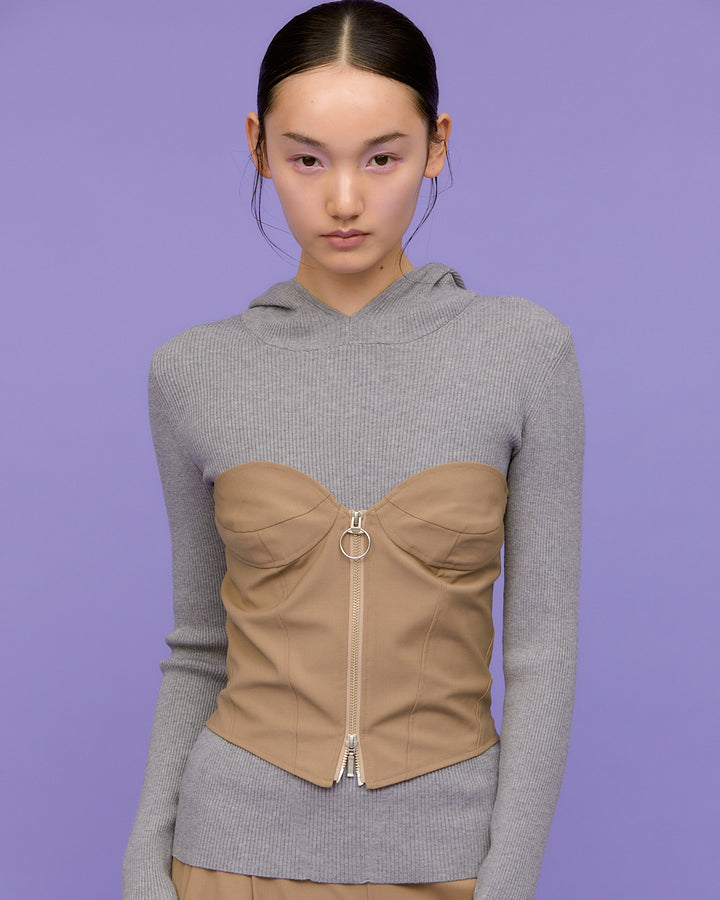 T/W FRONT ZIP BUSTIER