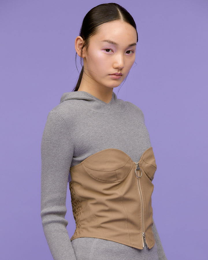 T/W FRONT ZIP BUSTIER