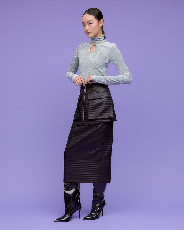 OUT POCKET BELT TIGHT SKIRT
