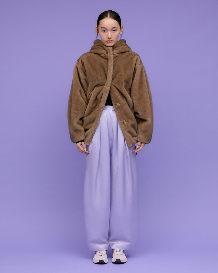 MINK IMITATION FUR HOODIE JACKET