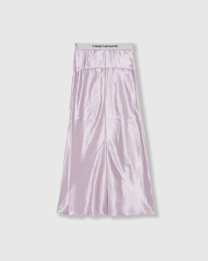 BACK SLIT  ACETATE SATIN MAXI SKIRT