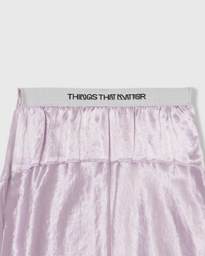 BACK SLIT  ACETATE SATIN MAXI SKIRT