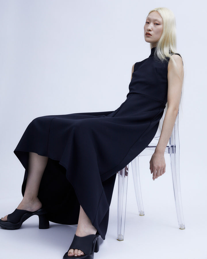 SPONDISH JERSEY LONG FLARE DRESS