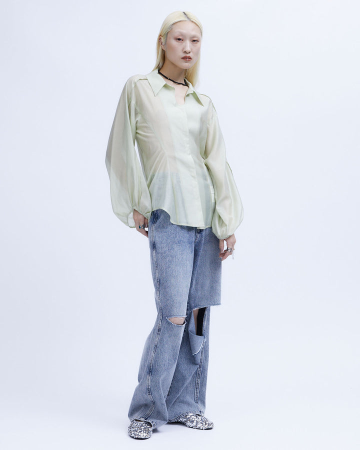 SHEER VOLUME SLEEVE SHIRT