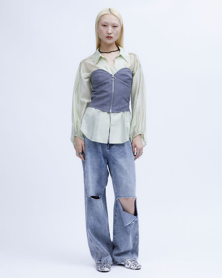 SHEER VOLUME SLEEVE SHIRT