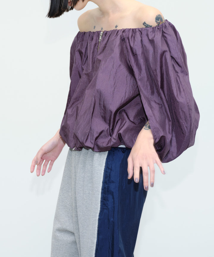 NYLON TAFFETA GLITTER SWEAT PANTS