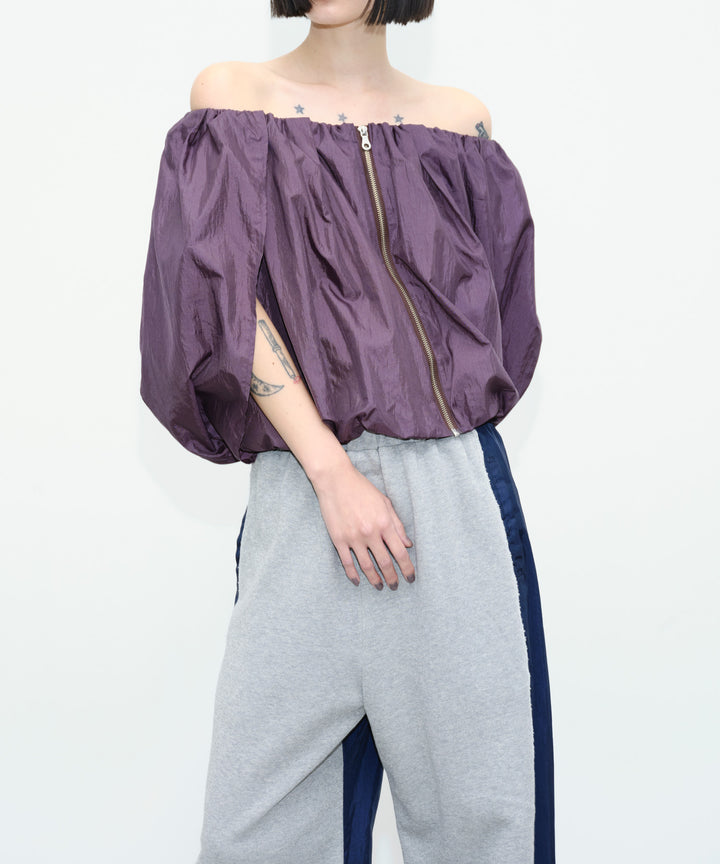 NYLON TAFFETA GLITTER SWEAT PANTS