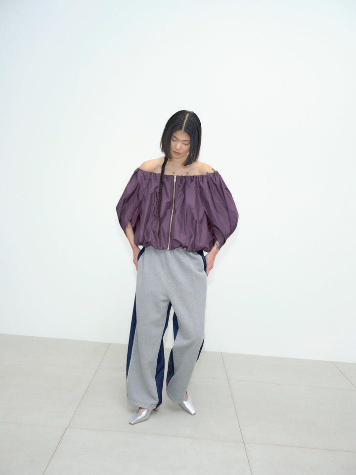 NYLON TAFFETA GLITTER SWEAT PANTS